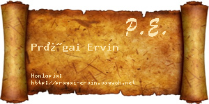 Prágai Ervin névjegykártya